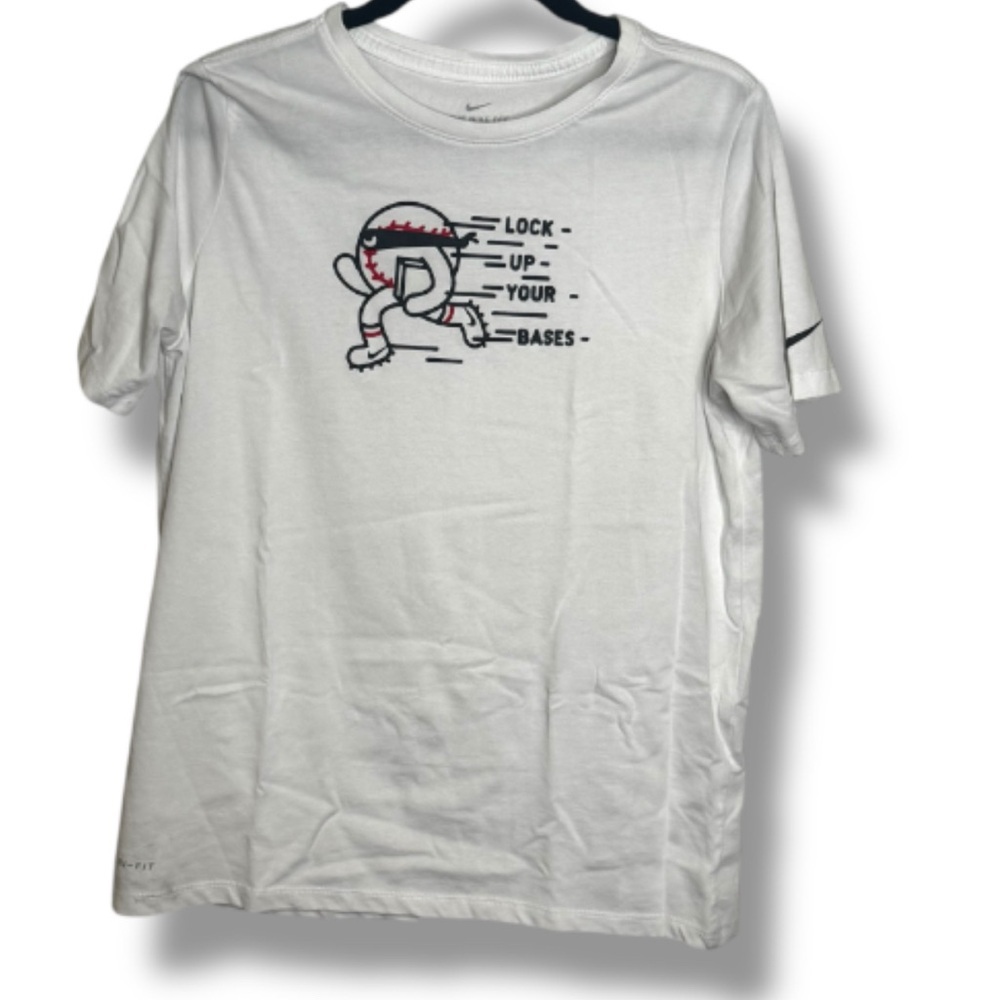 Nike - White Dri-fit Baseball Shirt-Boys YXL